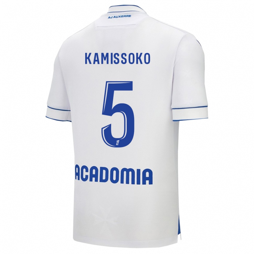 גברים Idriss Kamissoko #5 לבן כחול ג'רזי ביתית 2025/26 חולצה קצרה