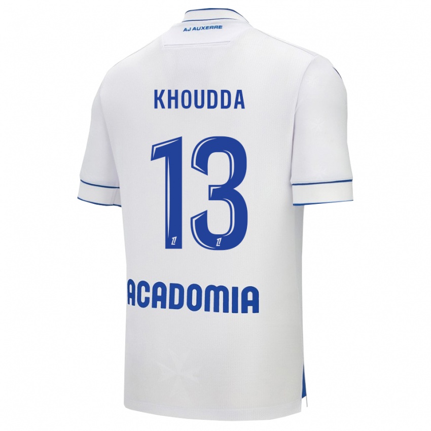גברים Youssef Khoudda #13 לבן כחול ג'רזי ביתית 2025/26 חולצה קצרה