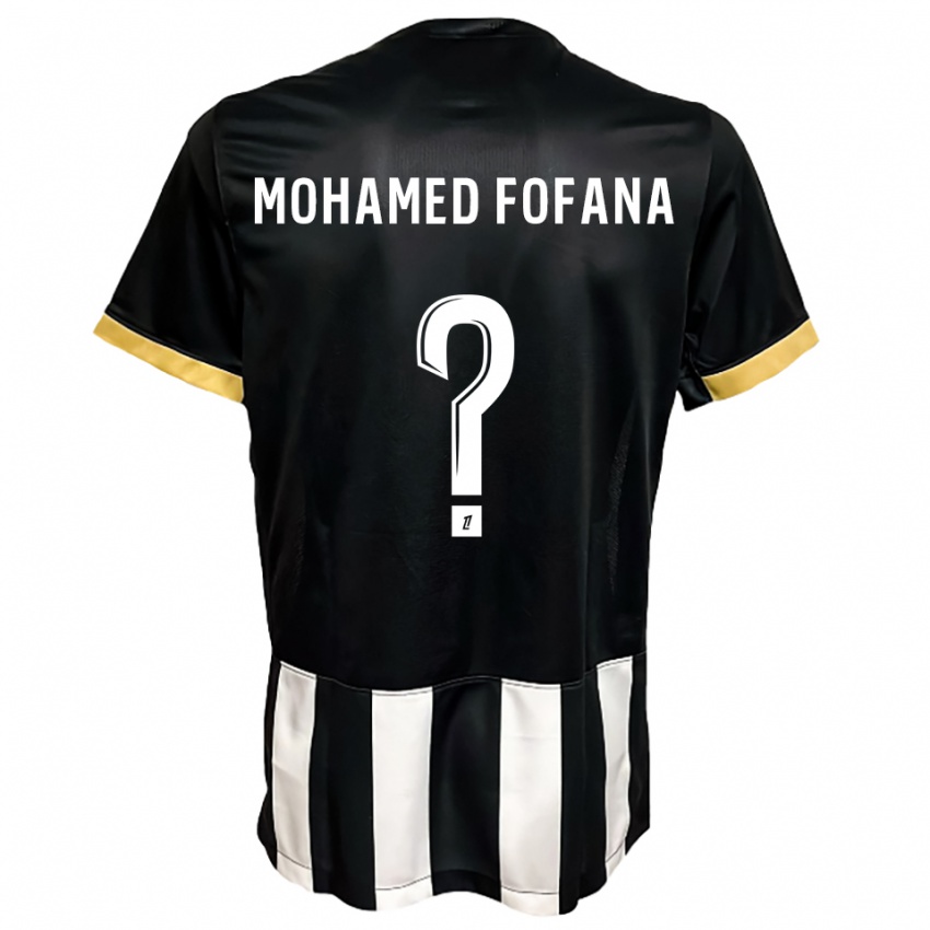 גברים Yanis Mohamed Fofana #0 שחור לבן ג'רזי ביתית 2025/26 חולצה קצרה
