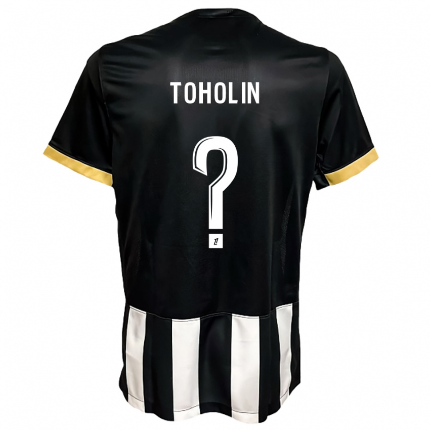 גברים Haris Toholin #0 שחור לבן ג'רזי ביתית 2025/26 חולצה קצרה