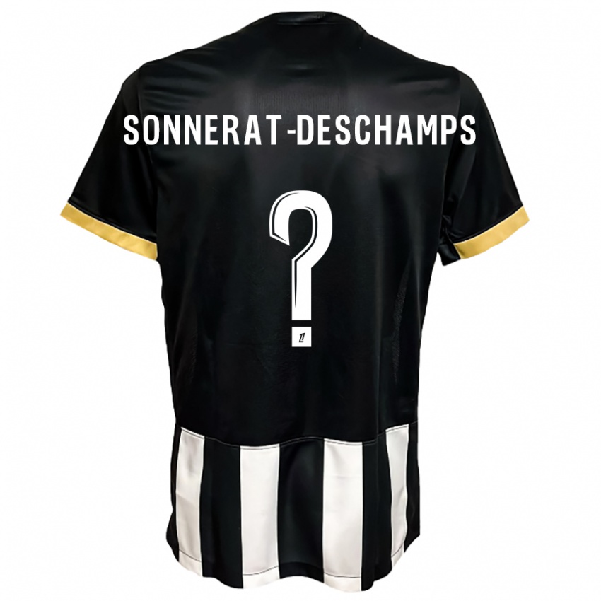 גברים Nattio Sonnerat-Deschamps #0 שחור לבן ג'רזי ביתית 2025/26 חולצה קצרה