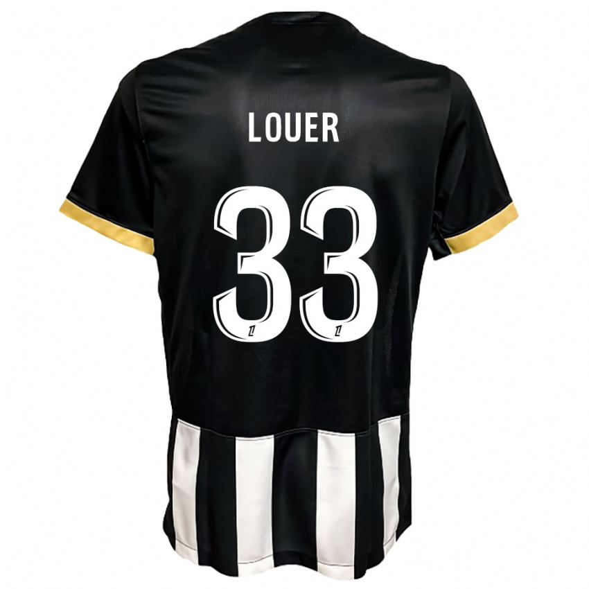 גברים Marius Louër #33 שחור לבן ג'רזי ביתית 2025/26 חולצה קצרה