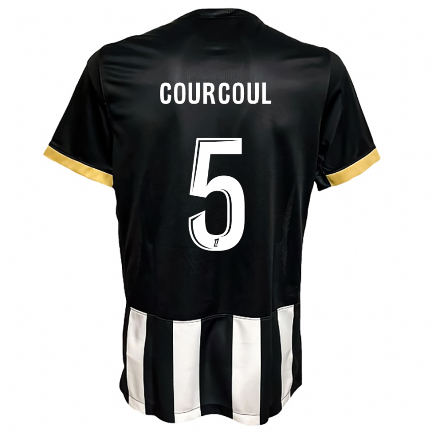 גברים Marius Courcoul #5 שחור לבן ג'רזי ביתית 2025/26 חולצה קצרה