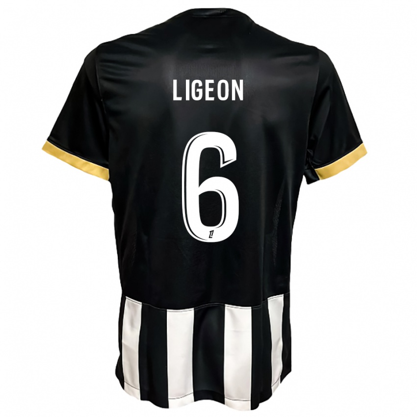 גברים Aymeris Ligeon #6 שחור לבן ג'רזי ביתית 2025/26 חולצה קצרה