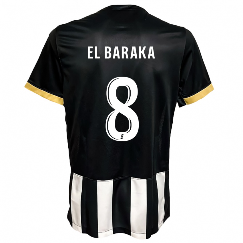 גברים Jibril El Baraka #8 שחור לבן ג'רזי ביתית 2025/26 חולצה קצרה