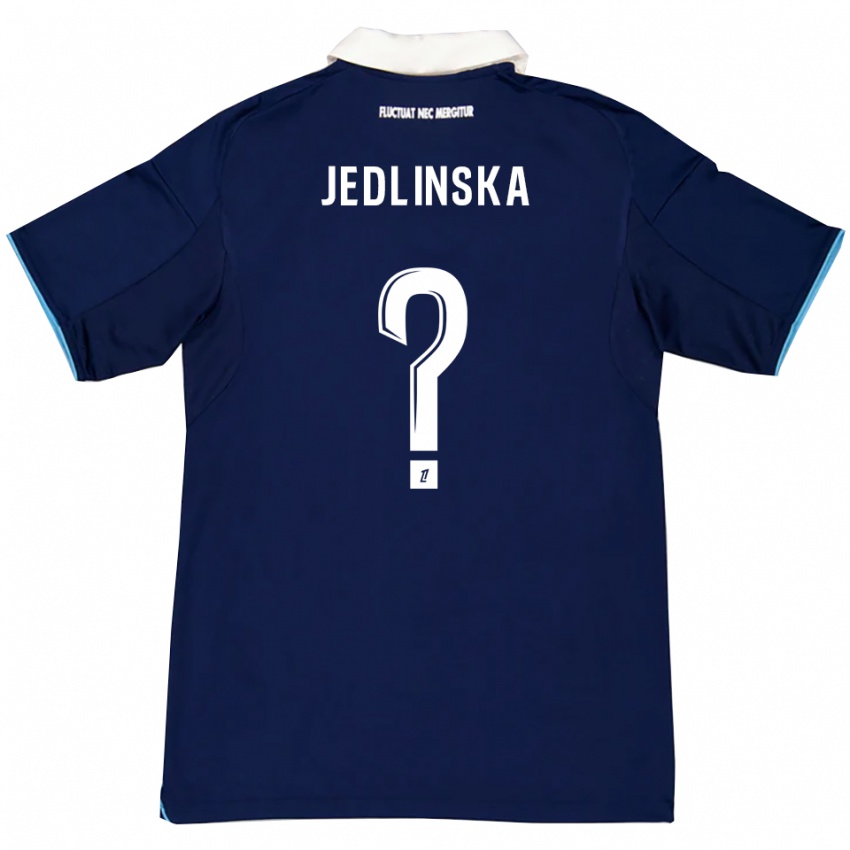 גברים Klaudia Jedlinska #0 כחול כהה לבן ג'רזי ביתית 2025/26 חולצה קצרה