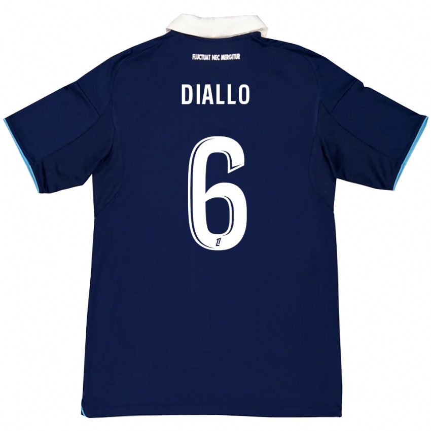 גברים Ibrahim Diallo #6 כחול כהה לבן ג'רזי ביתית 2025/26 חולצה קצרה