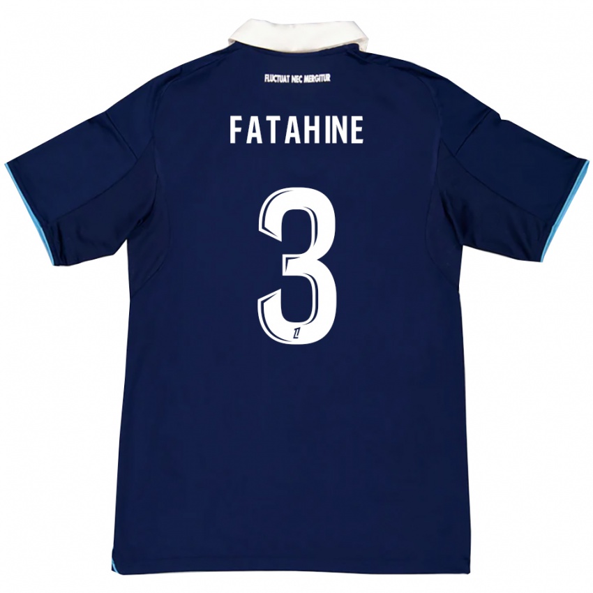גברים Anis Fatahine #3 כחול כהה לבן ג'רזי ביתית 2025/26 חולצה קצרה
