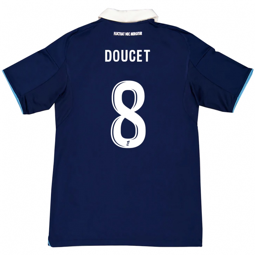 גברים Lohann Doucet #8 כחול כהה לבן ג'רזי ביתית 2025/26 חולצה קצרה