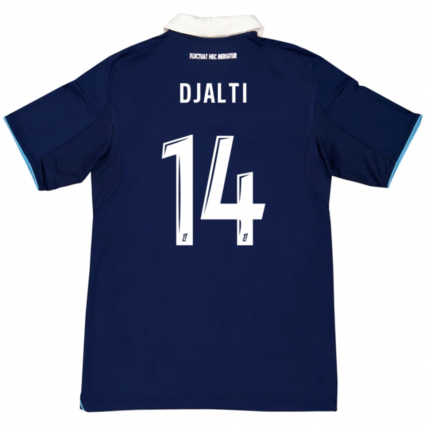 גברים Nadir Djalti #14 כחול כהה לבן ג'רזי ביתית 2025/26 חולצה קצרה