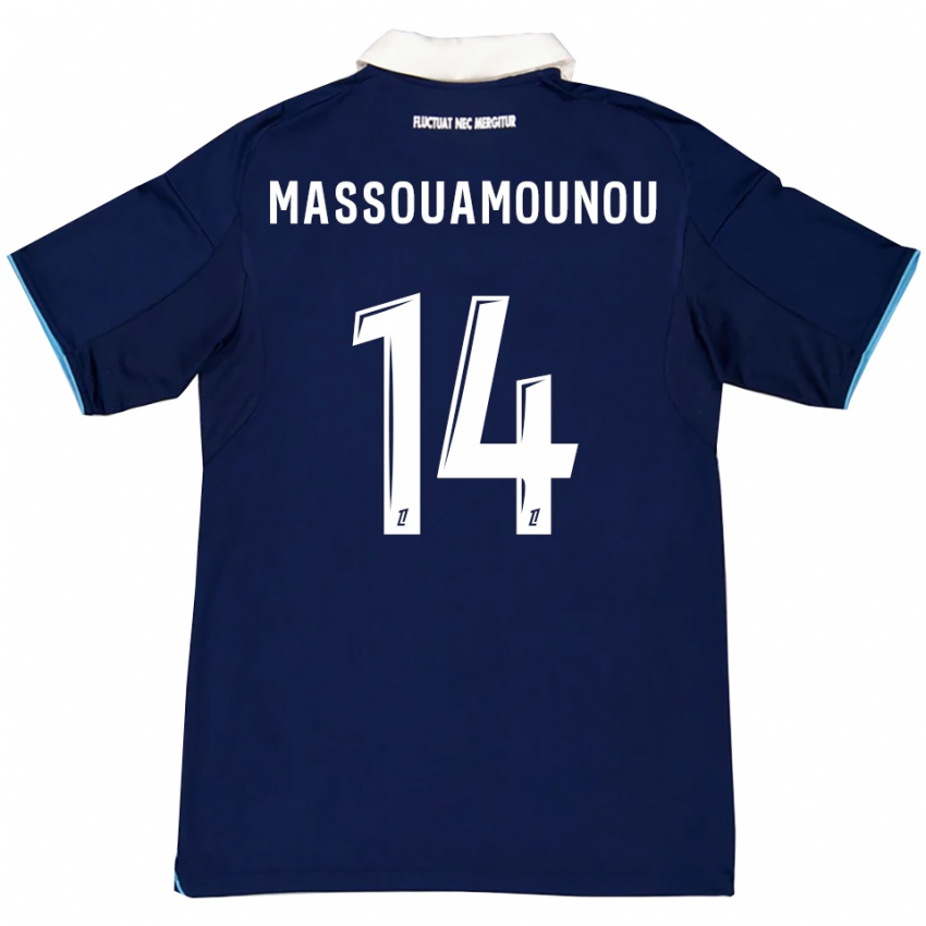 גברים Patino Massouamounou #14 כחול כהה לבן ג'רזי ביתית 2025/26 חולצה קצרה