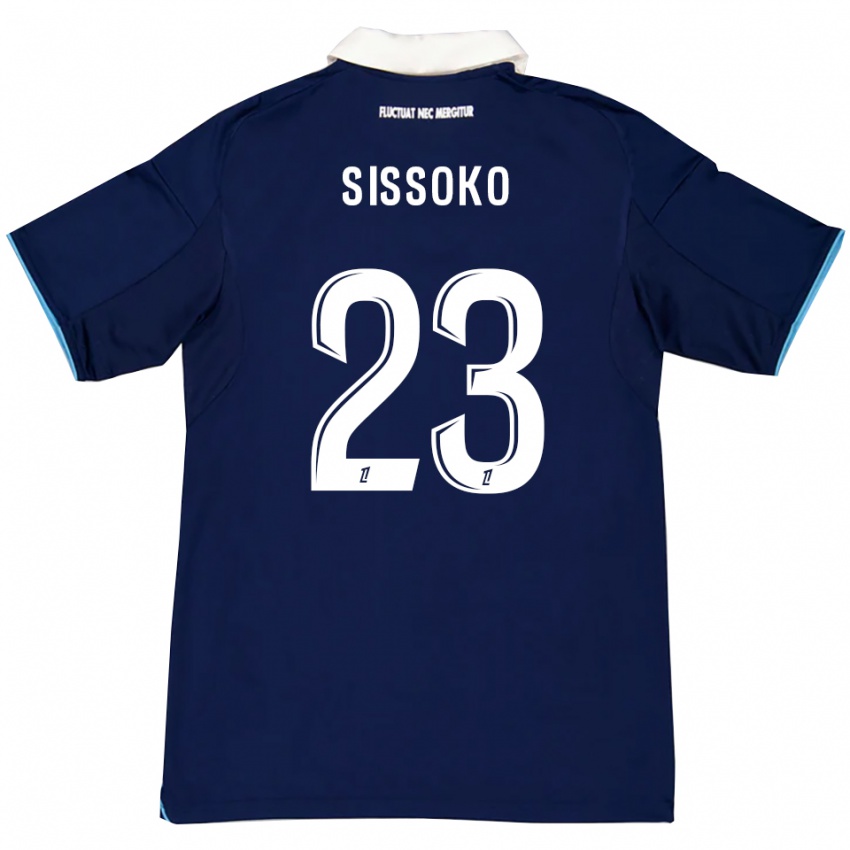 גברים Teninsoun Sissoko #23 כחול כהה לבן ג'רזי ביתית 2025/26 חולצה קצרה