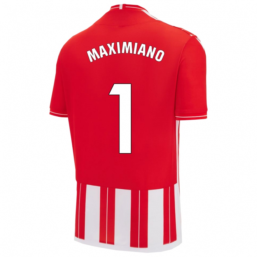 גברים לואיש מקסימיאנו #1 אדום לבן ג'רזי ביתית 2025/26 חולצה קצרה