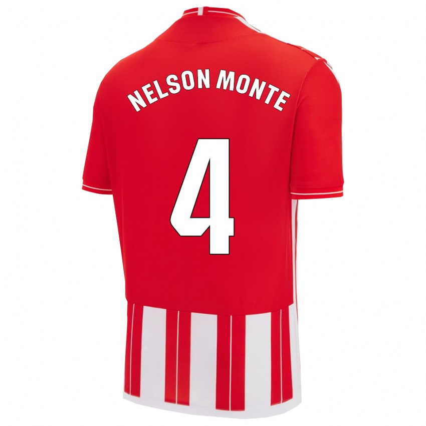 גברים נלסון מונטה #4 אדום לבן ג'רזי ביתית 2025/26 חולצה קצרה
