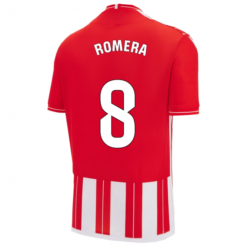 גברים Miguel Romera #8 אדום לבן ג'רזי ביתית 2025/26 חולצה קצרה