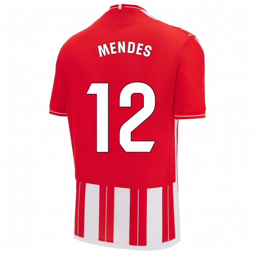 גברים Alex Mendes #12 אדום לבן ג'רזי ביתית 2025/26 חולצה קצרה