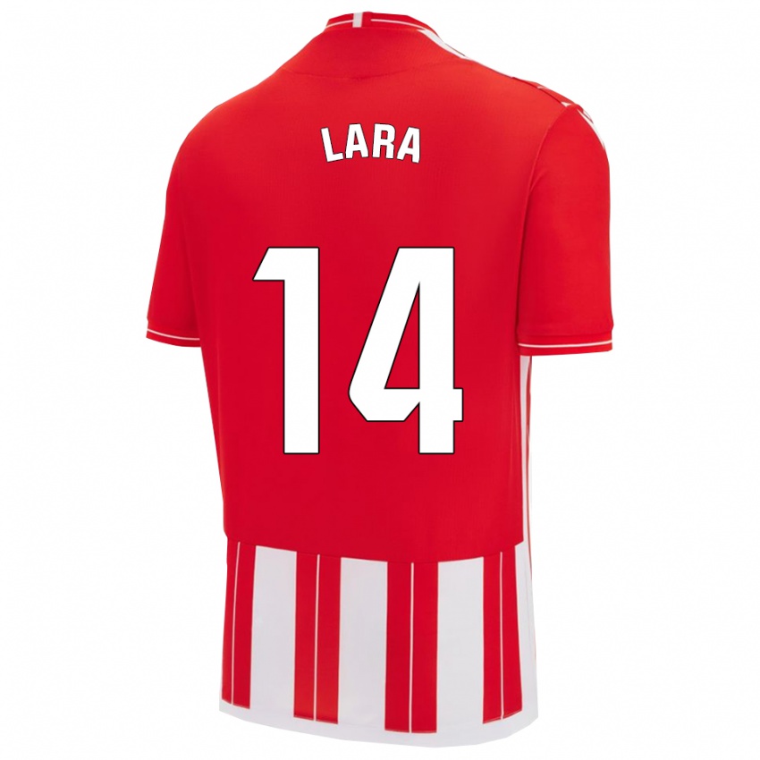 גברים Luis Lara #14 אדום לבן ג'רזי ביתית 2025/26 חולצה קצרה