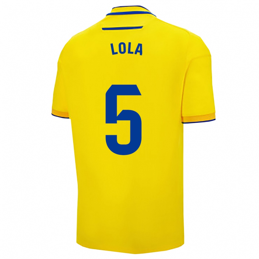 גברים מריה דולורס מורון סבאדה #5 צהוב נייבי ג'רזי ביתית 2025/26 חולצה קצרה