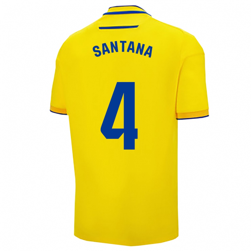 גברים מריה דל כרמן סנטנה ואסקז #4 צהוב נייבי ג'רזי ביתית 2025/26 חולצה קצרה