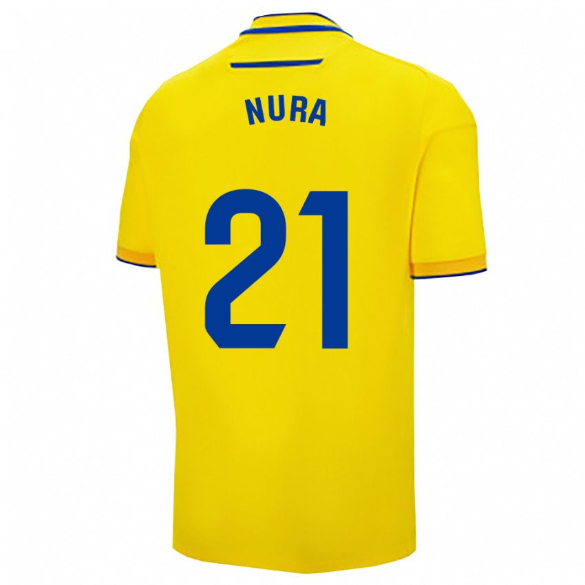 גברים Nura Hegazy Ceballos #21 צהוב נייבי ג'רזי ביתית 2025/26 חולצה קצרה