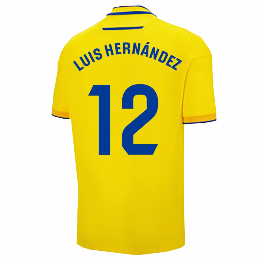 גברים לואיס הרננדס #12 צהוב נייבי ג'רזי ביתית 2025/26 חולצה קצרה