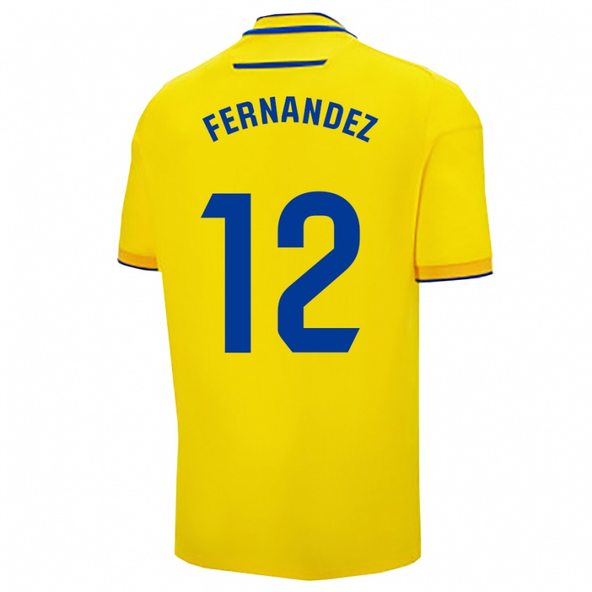 גברים סנדרה פרננדס ליאון #12 צהוב נייבי ג'רזי ביתית 2025/26 חולצה קצרה