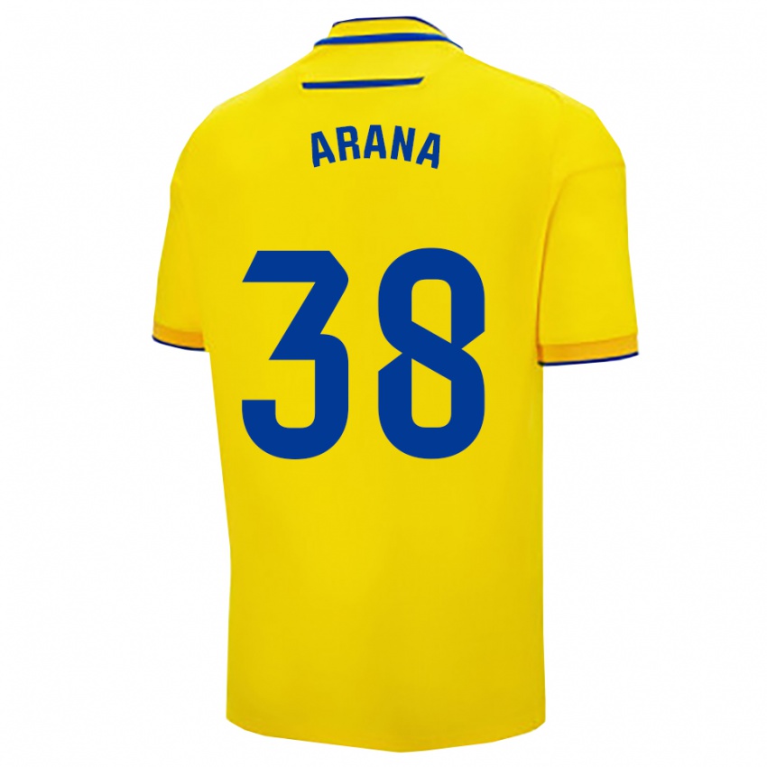 גברים Pablo Arana #38 צהוב נייבי ג'רזי ביתית 2025/26 חולצה קצרה