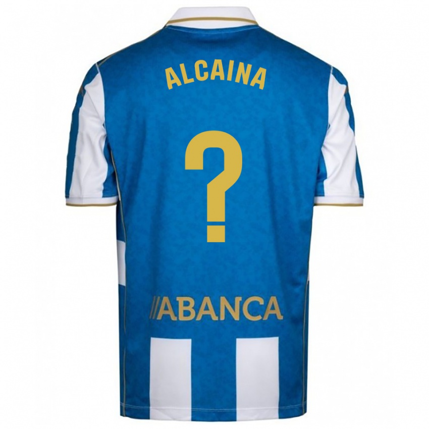 גברים Raúl Alcaina #0 לבן כחול ג'רזי ביתית 2025/26 חולצה קצרה