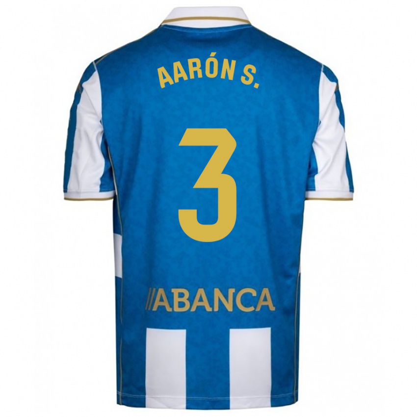 גברים Aarón Sánchez #3 לבן כחול ג'רזי ביתית 2025/26 חולצה קצרה