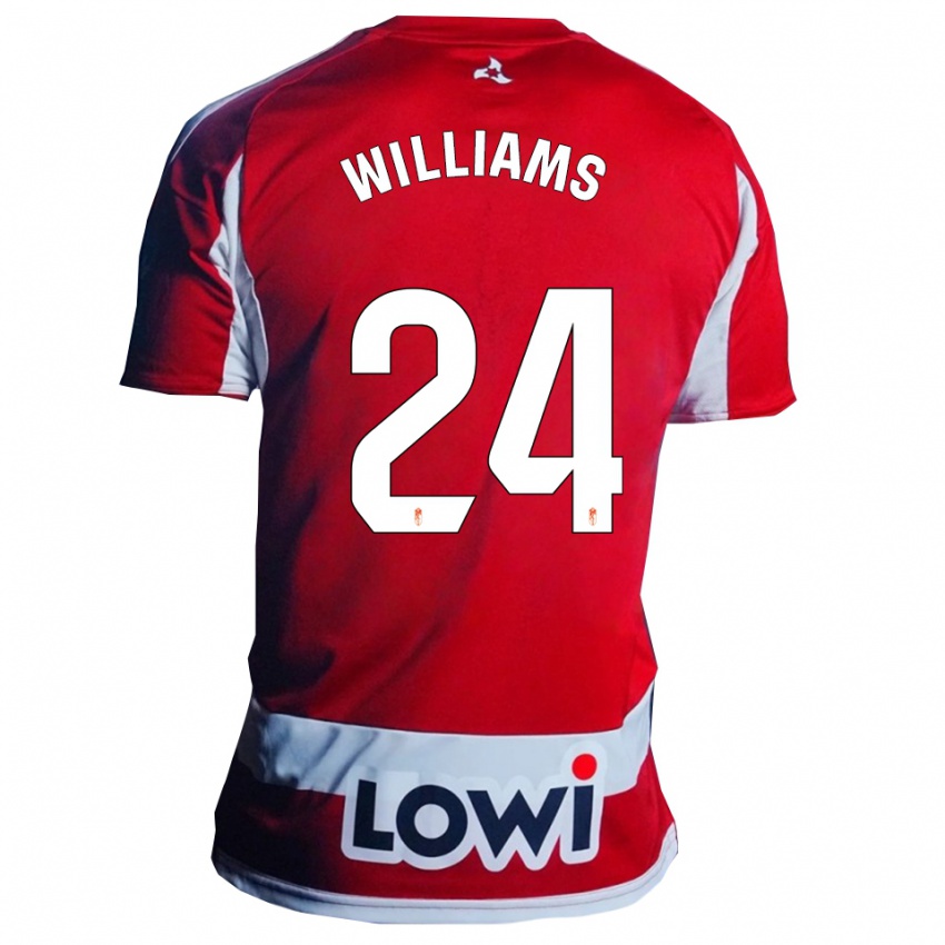 גברים לואיק וויליאמס #24 אדום לבן ג'רזי ביתית 2025/26 חולצה קצרה