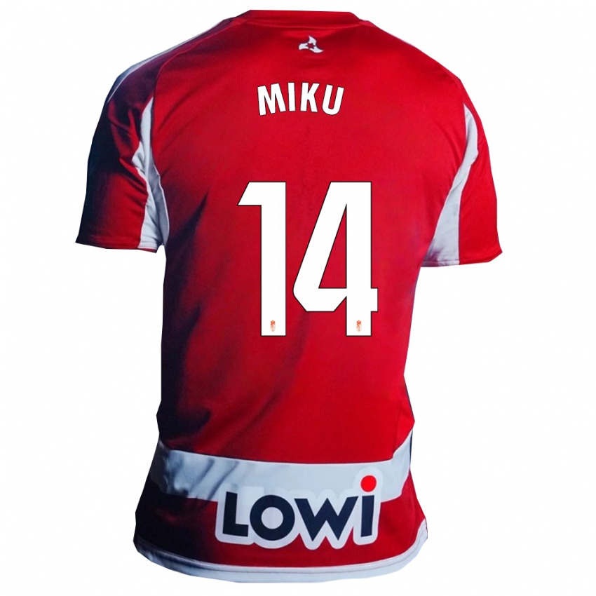 גברים Miku Ito #14 אדום לבן ג'רזי ביתית 2025/26 חולצה קצרה