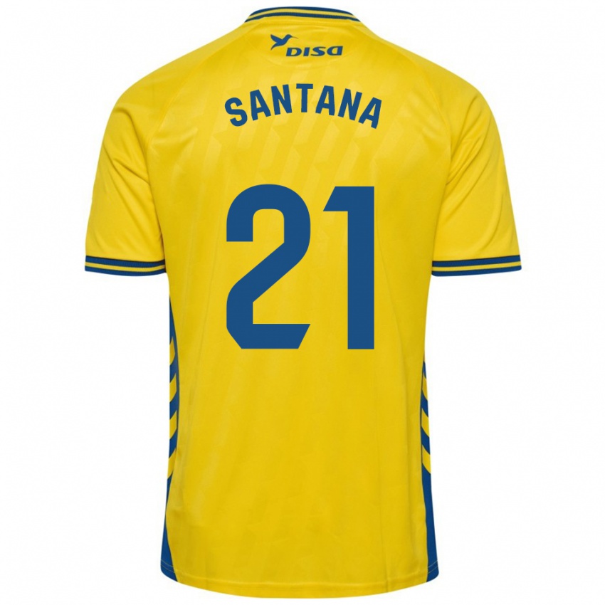 גברים Yadam Santana #21 צהוב כחול ג'רזי ביתית 2025/26 חולצה קצרה