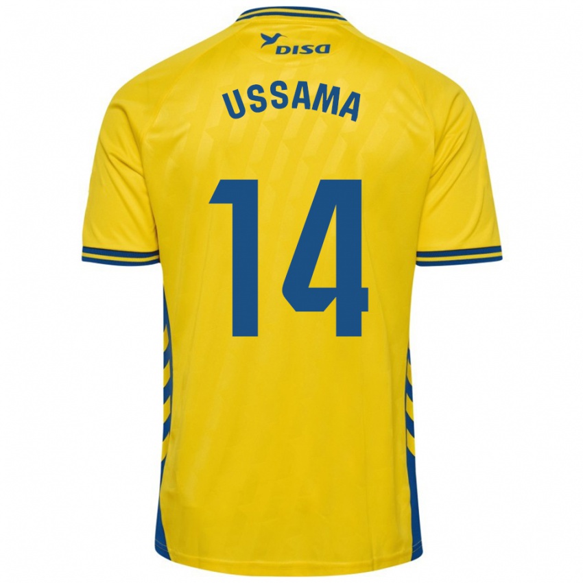 גברים Ussama #14 צהוב כחול ג'רזי ביתית 2025/26 חולצה קצרה