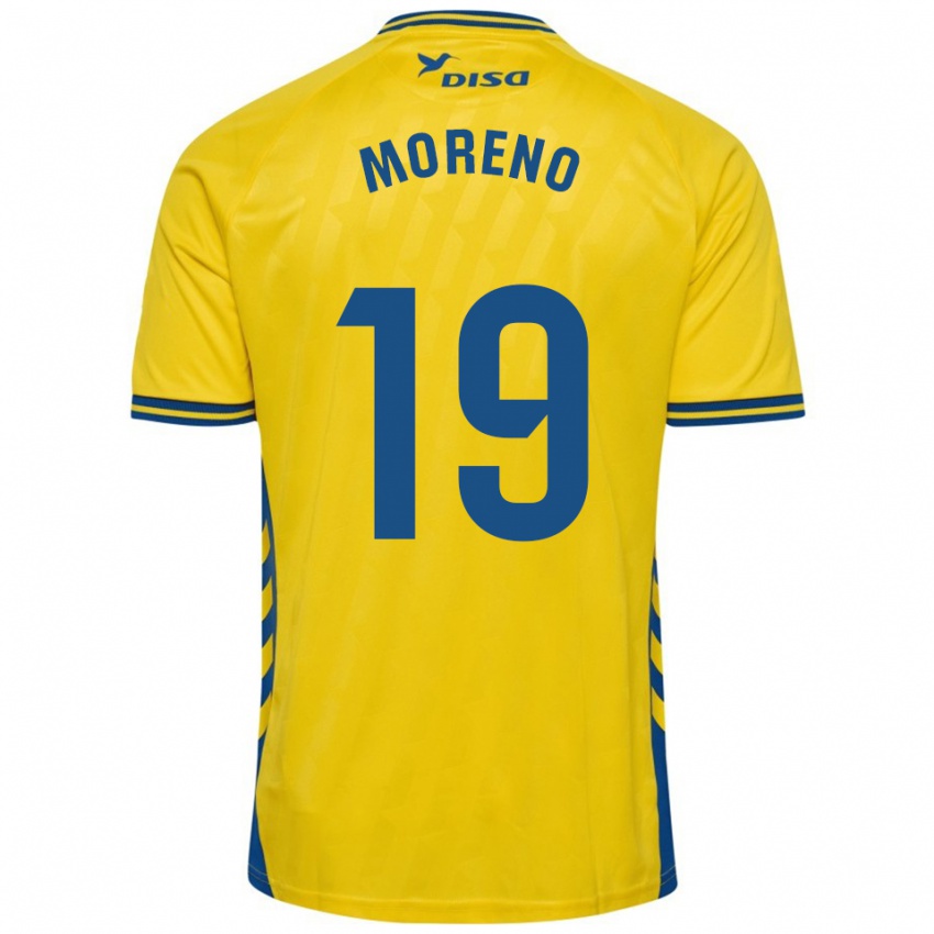 גברים Fernando Moreno #19 צהוב כחול ג'רזי ביתית 2025/26 חולצה קצרה