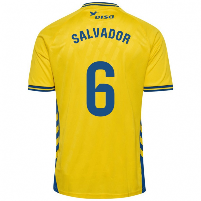 גברים פול סלבדור #6 צהוב כחול ג'רזי ביתית 2025/26 חולצה קצרה