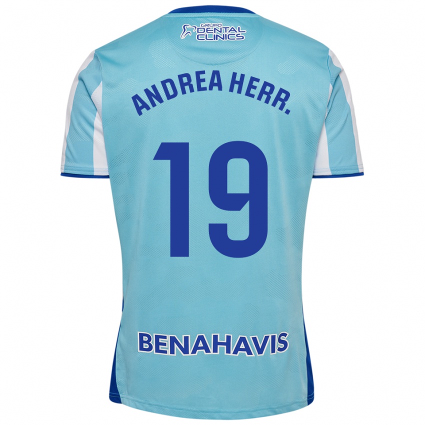 גברים Andrea Herrero Valiente #19 תכלת לבן ג'רזי ביתית 2025/26 חולצה קצרה