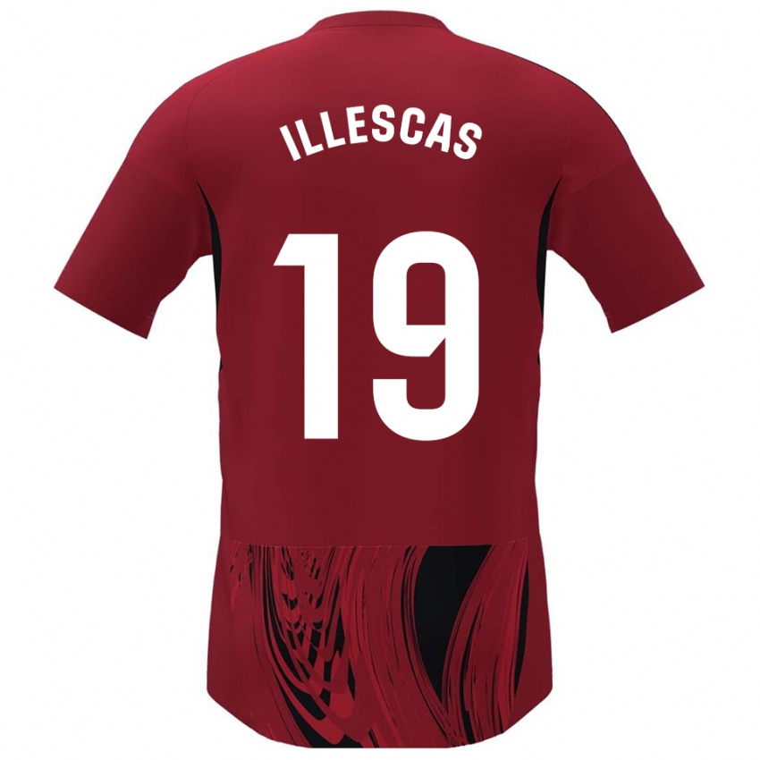 גברים Marino Illescas #19 אדום שחור ג'רזי ביתית 2025/26 חולצה קצרה
