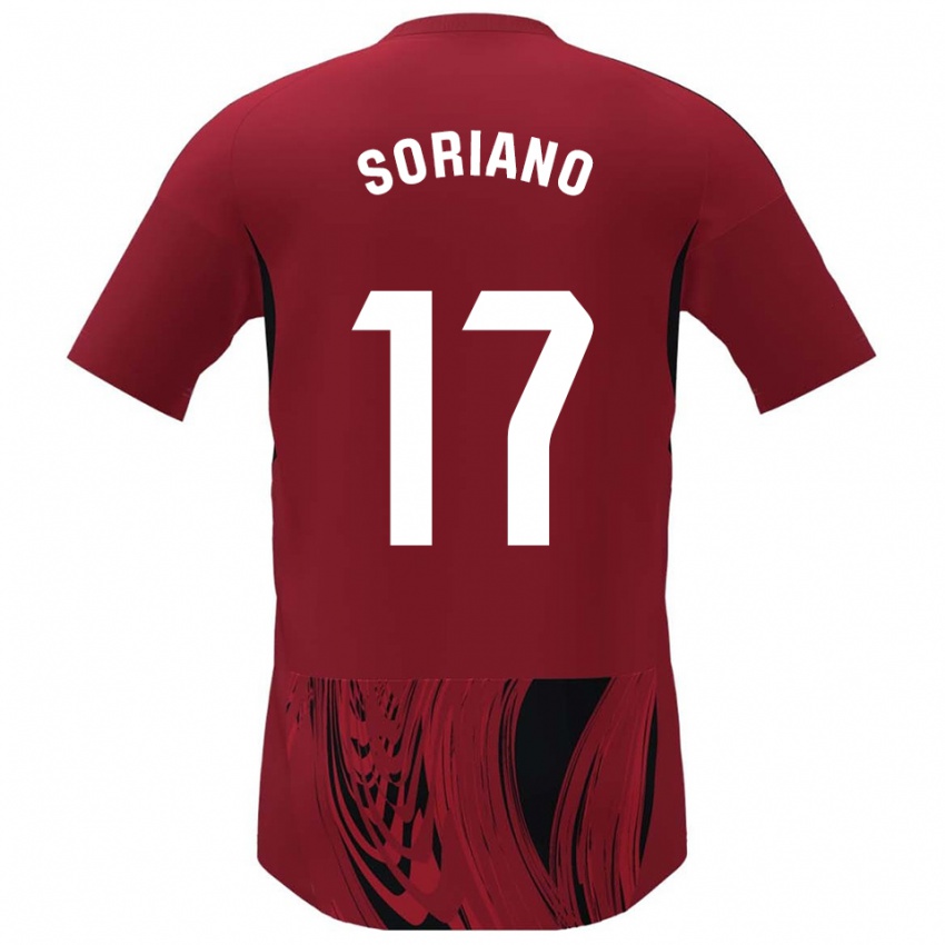 גברים Adrián Soriano #17 אדום שחור ג'רזי ביתית 2025/26 חולצה קצרה