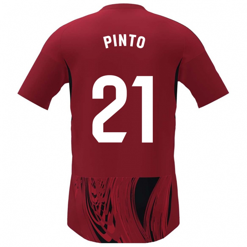 גברים Yidne Pinto #21 אדום שחור ג'רזי ביתית 2025/26 חולצה קצרה