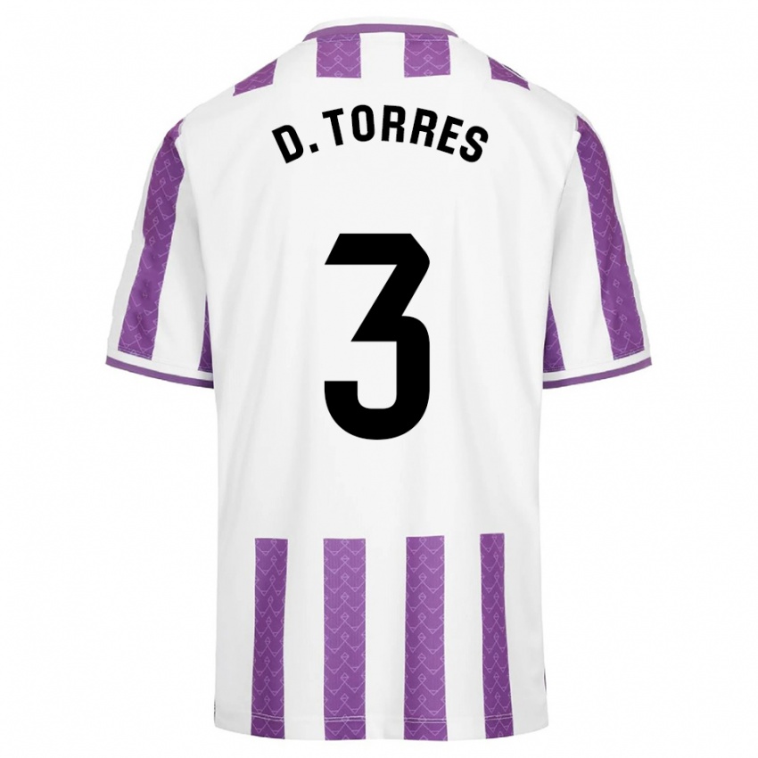 גברים דיוויד טורס #3 סגול לבן ג'רזי ביתית 2025/26 חולצה קצרה