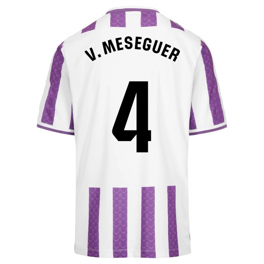 גברים ויקטור מסגר #4 סגול לבן ג'רזי ביתית 2025/26 חולצה קצרה