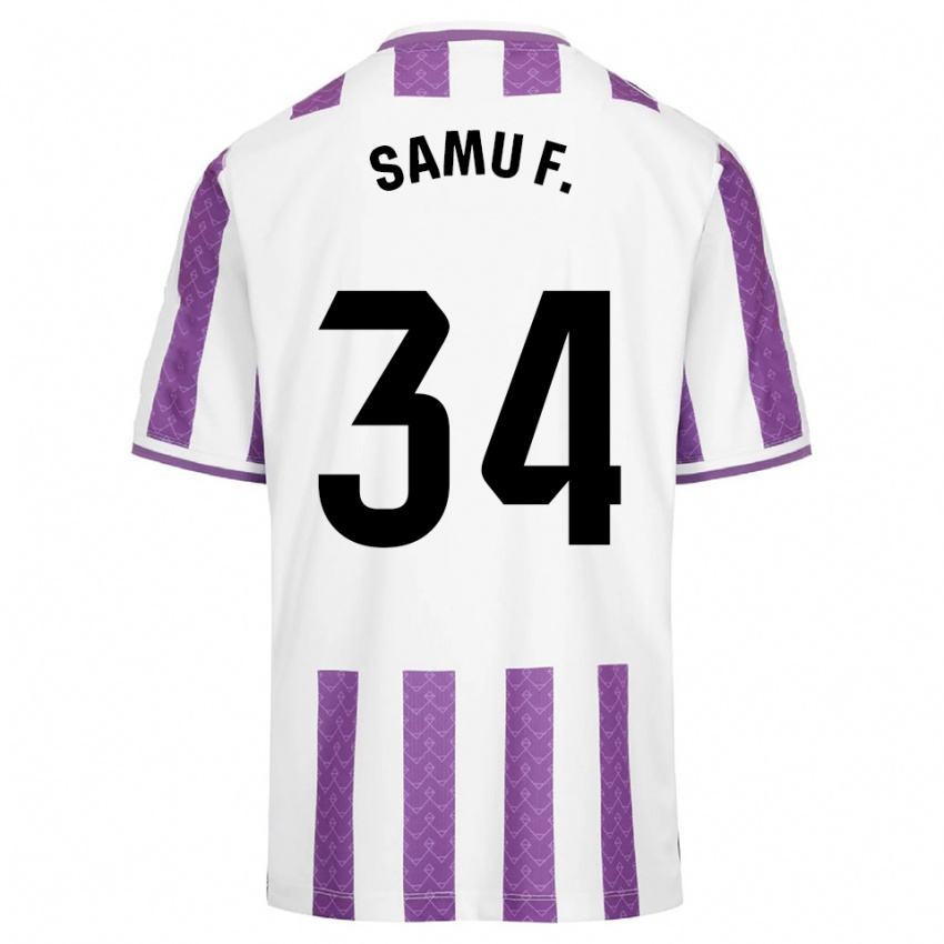 גברים סמו פרננדס #34 סגול לבן ג'רזי ביתית 2025/26 חולצה קצרה