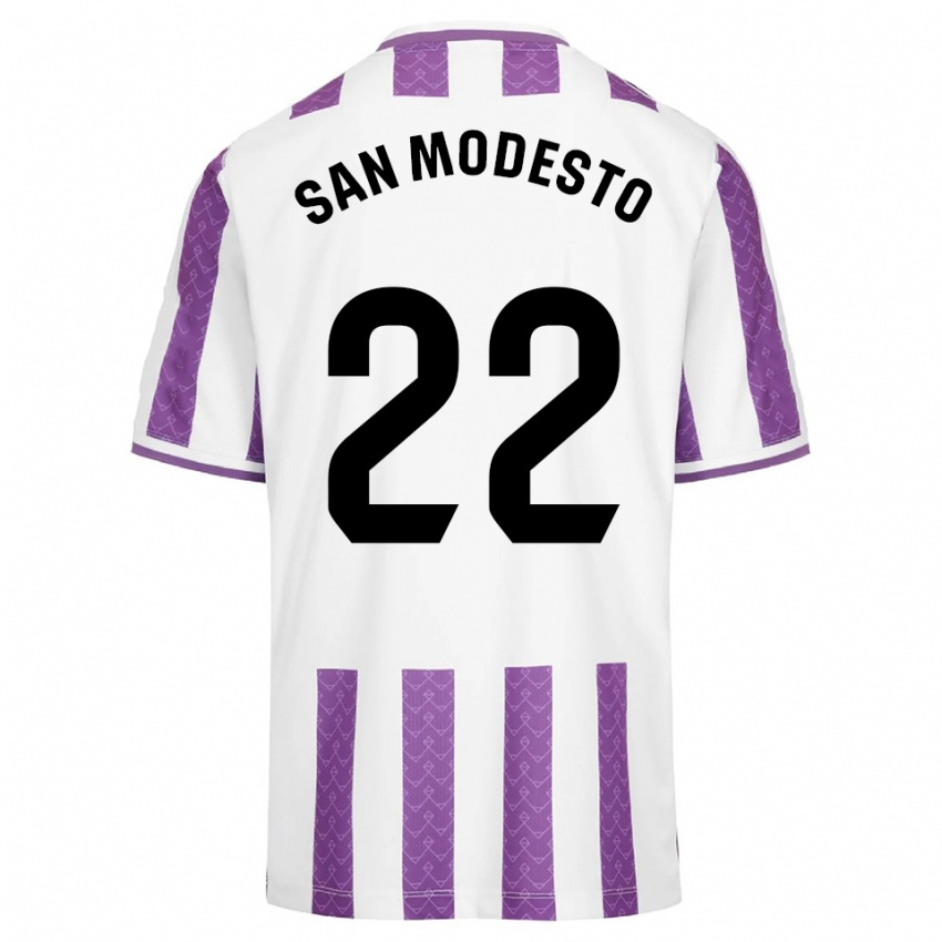 גברים הוגו סן מודסטו #22 סגול לבן ג'רזי ביתית 2025/26 חולצה קצרה