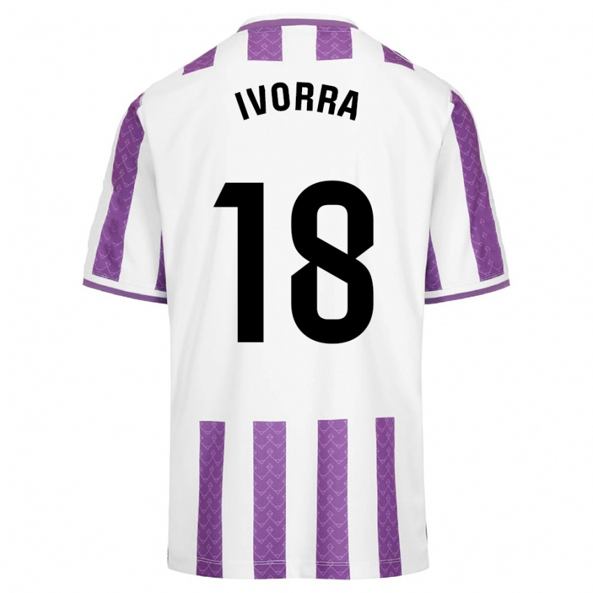 גברים Iker Ivorra #18 סגול לבן ג'רזי ביתית 2025/26 חולצה קצרה