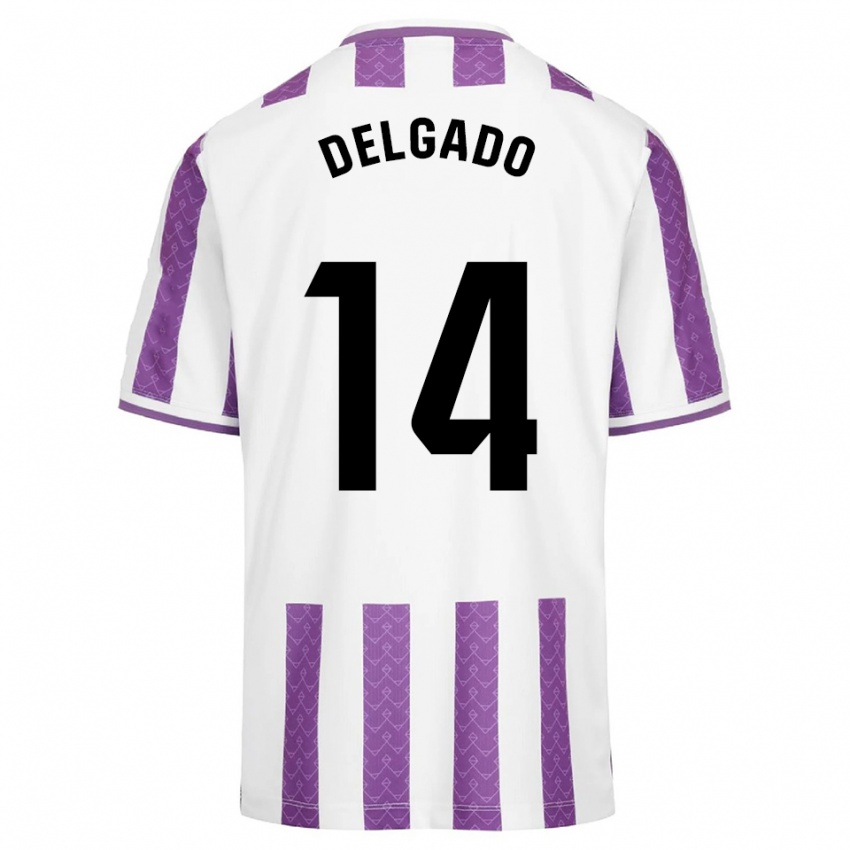 גברים Jorge Delgado #14 סגול לבן ג'רזי ביתית 2025/26 חולצה קצרה