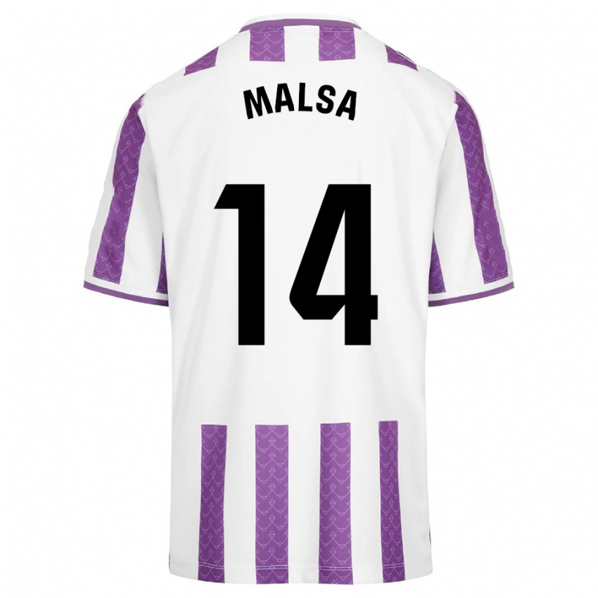 גברים מיקאל מלסה #14 סגול לבן ג'רזי ביתית 2025/26 חולצה קצרה