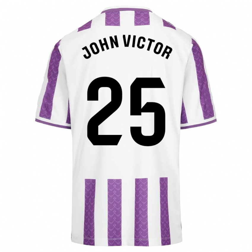 גברים ג'ון ויקטור #25 סגול לבן ג'רזי ביתית 2025/26 חולצה קצרה