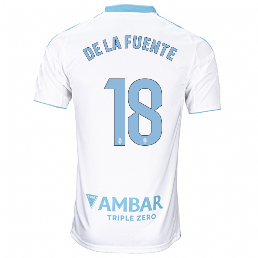 גברים פאולינו דה לה פואנטה #18 לבן תכלת ג'רזי ביתית 2025/26 חולצה קצרה