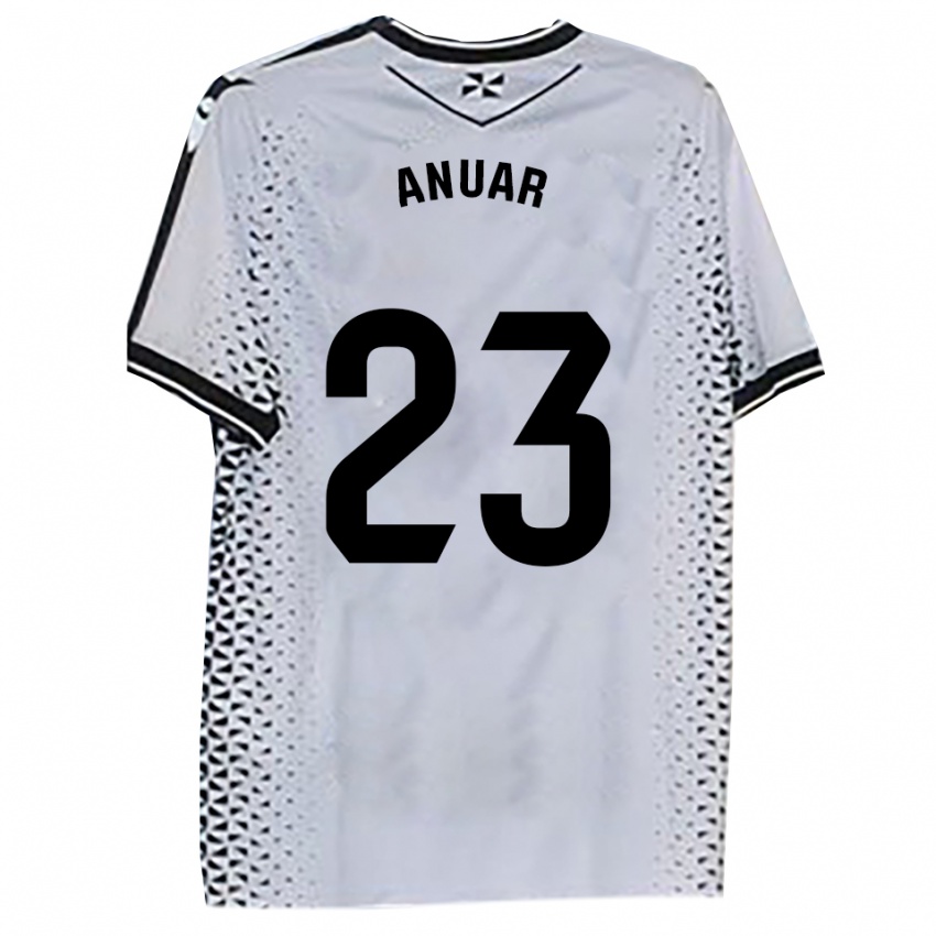 גברים אנואר #23 לבן שחור ג'רזי ביתית 2025/26 חולצה קצרה