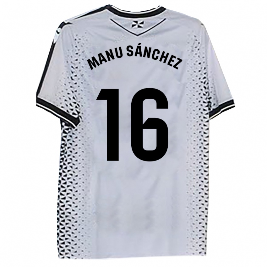 גברים מאנו סאנצ'ס #16 לבן שחור ג'רזי ביתית 2025/26 חולצה קצרה
